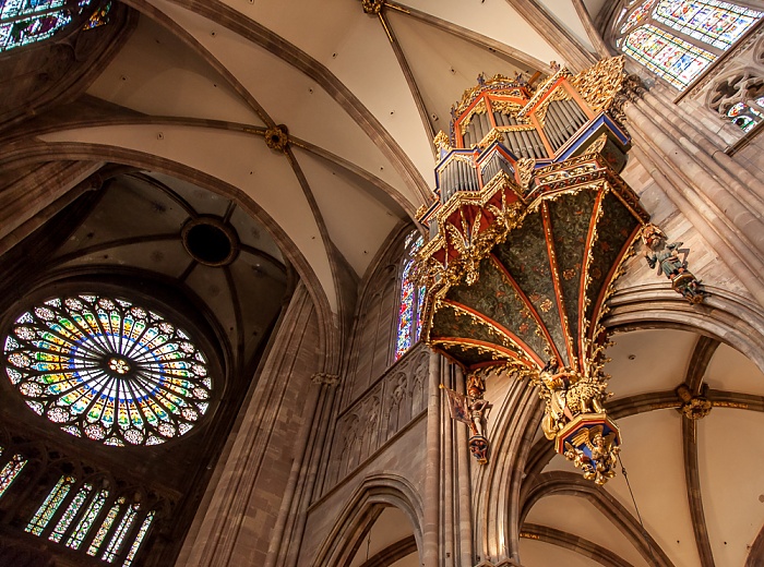 Straßburger Münster (Cathédrale Notre-Dame de Strasbourg): Rosette an der Westfront und Langhausorgel Straßburg