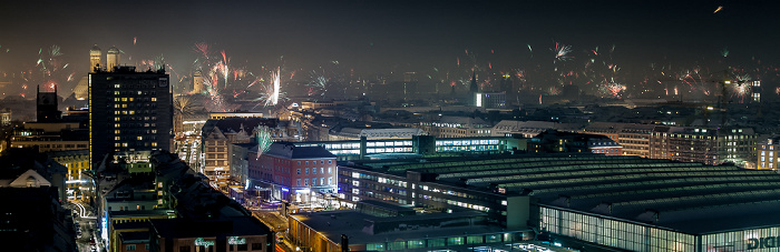 München Blick vom BR-Funkhaus: Silvester-/Neujahr-Feuerwerk