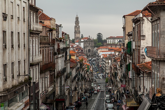 Centro Histórico: Rua de 31 de Janeiro (unten), Rua dos Clérigos Porto