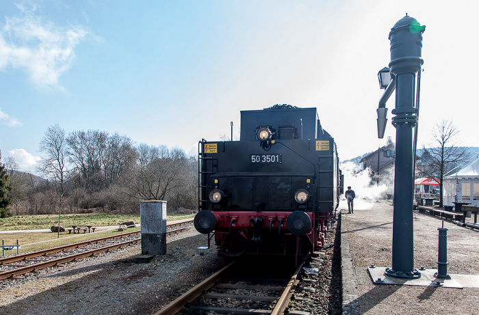 Bahnhof Zollhaus (Sauschwänzlebahn/Wutachtalbahn): Dampflokomotive 50 3501 Blumberg