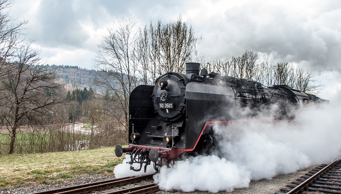 Stühlingen Bahnhof Weizen (Sauschwänzlebahn/Wutachtalbahn): Dampflokomotive 50 3501