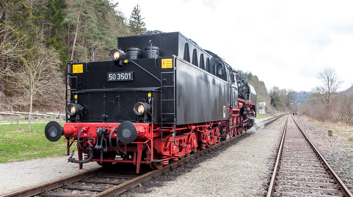 Stühlingen Bahnhof Weizen (Sauschwänzlebahn/Wutachtalbahn): Dampflokomotive 50 3501