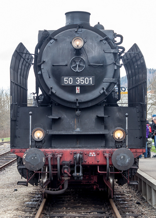 Stühlingen Bahnhof Weizen (Sauschwänzlebahn/Wutachtalbahn): Dampflokomotive 50 3501