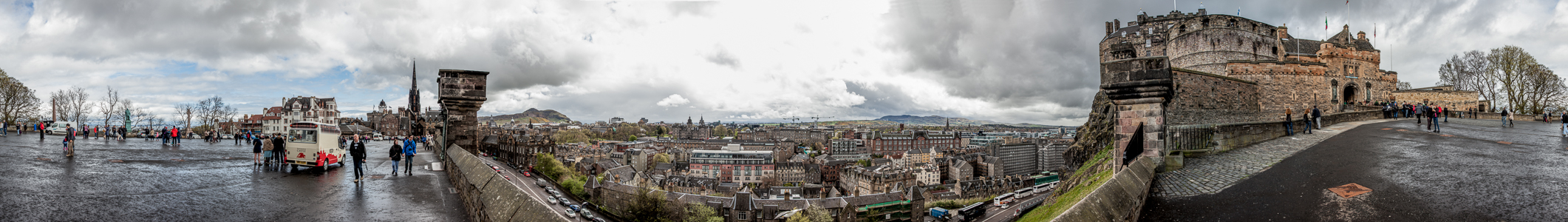 V.l.: Castle Esplanade, Old Town, Holyrood Park, Lauriston, Edinburgh Castle