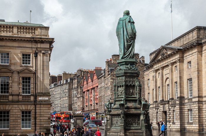 Edinburgh Old Town: Parliament Square - Walter Francis Montagu Douglas Scott Statue High Court of Justiciary High Street Lawnmarket Parliament House Royal Mile