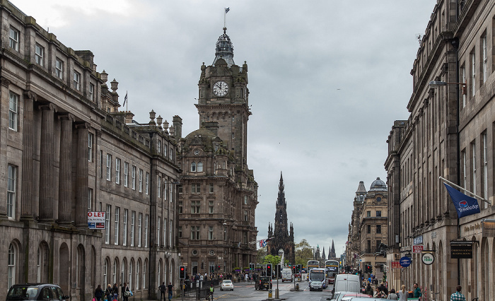 Edinburgh New Town: Waterloo Place / Princes Street Main Post Office Scott Monument The Balmoral