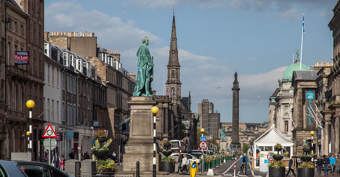 Edinburgh New Town: George Street - William Pitt Statue Melville Monument St Andrew's and St George's West Church