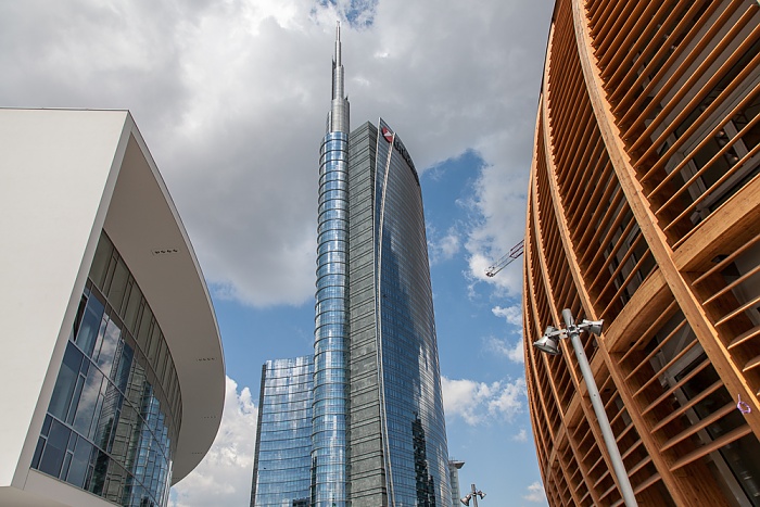 Centro Direzionale di Milano: Porta Nuova - V.l. Edificio E1/E2, Torre Unicredit und UniCredit Pavilion Mailand