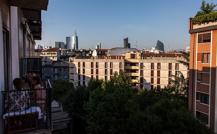 Mailand Blick aus dem Hotel Ritter: Centro Direzionale di Milano (Porta Nuova) Torre Unicredit