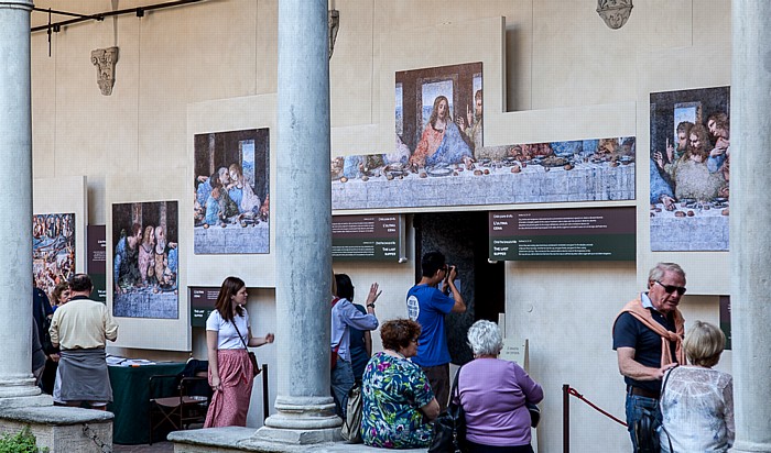 Mailand Chiesa di Santa Maria delle Grazie: Kreuzgang - Reproduktion von Das Abendmahl von Leonardo da Vinci