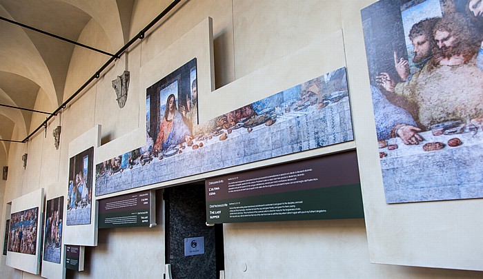 Chiesa di Santa Maria delle Grazie: Kreuzgang - Reproduktion von Das Abendmahl von Leonardo da Vinci Mailand