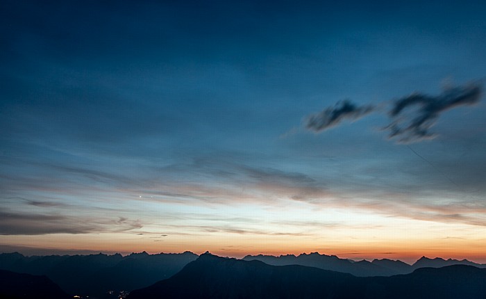 Blick von der Bielefelder Hütte: Tschirgant (unten) und Lechtaler Alpen Hochoetz