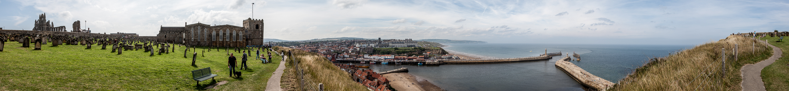 Whitby Abbey, St Mary's Churchyard, St Mary’s Church, Whitby Lower Harbour, West Pier, East Pier, Nordsee Whitby