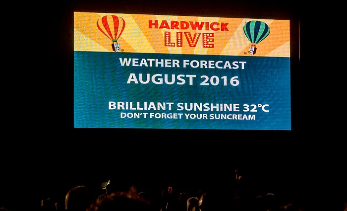 Hardwick Hall Country Park (Hardwick Live): James Sedgefield Weather Forecast 2016: Brilliant Sunshine 32°C :-)
