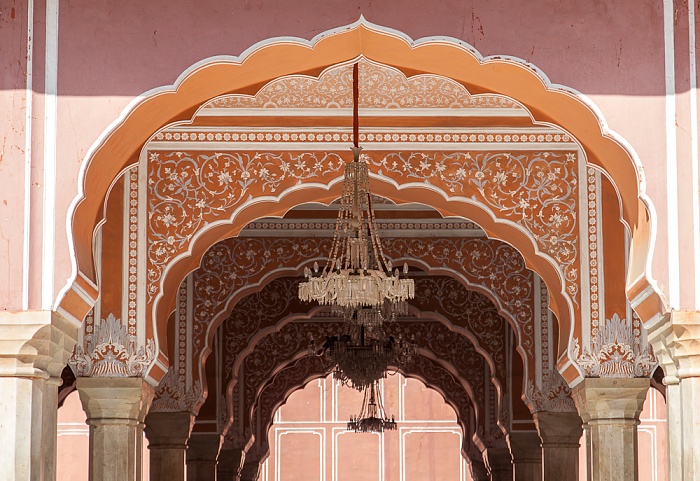 Jaipur City Palace: Sarvatobhadra Chowk - Diwan-i-Khas (private Audienzhalle)