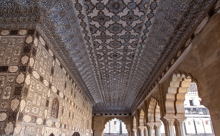 Jaipur Amber Fort: Dritter Innenhof - Sheesh Mahal (Jai Mandir, Spiegelpalast)