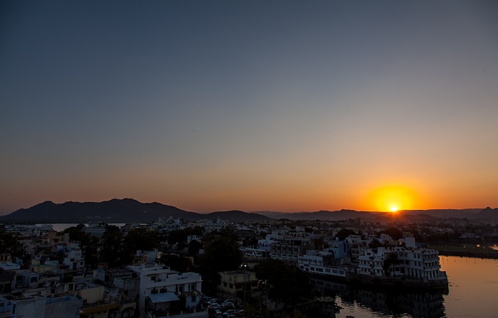 Blick vom Hotel Hill Lake Udaipur