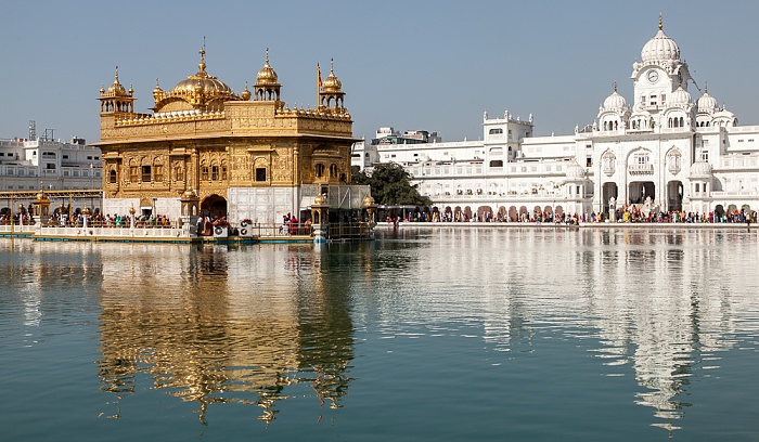 Amritsar Golden Temple Complex: Amrit Sarovar (Wasserbecken), Harmandir Sahib (Goldener Tempel), Darshani Darwaza