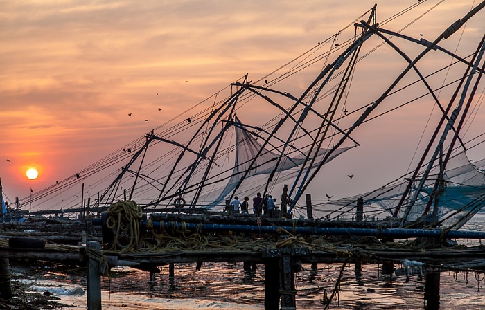Fort Kochi: Chinesische Fischernetze, Vembanad Lake Kochi