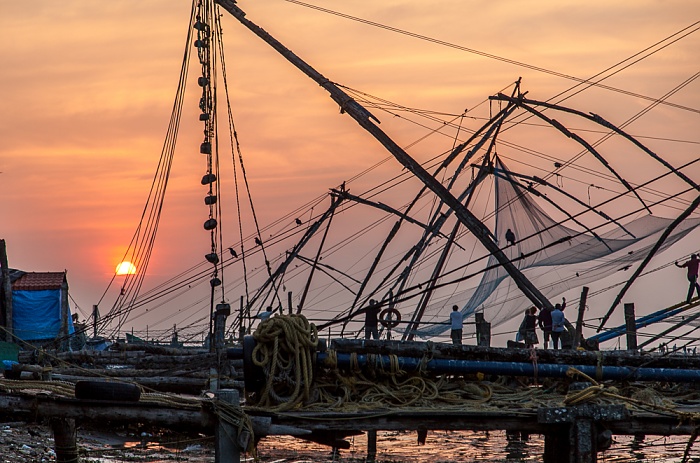Fort Kochi: Chinesische Fischernetze, Vembanad Lake Kochi