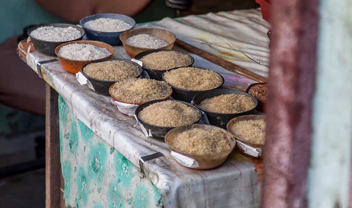 Mattancherry: Bazaar Road - Verschiedene Reissorten Kochi