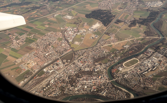 Bayern - Landkreis Mühldorf am Inn: Mühldorf am Mühldorf am Inn 2016-02-22 Flug ETD3 Abu Dhabi (AUH/OMAA) - München Franz Josef Strauß (MUC/EDDM) Luftbild aerial photo