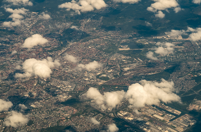 Nürnberg 2016-05-05 Flug BAW951 München Franz Josef Strauß (MUC/EDDM) - London Heathrow (LHR/EGLL) Luftbild aerial photo