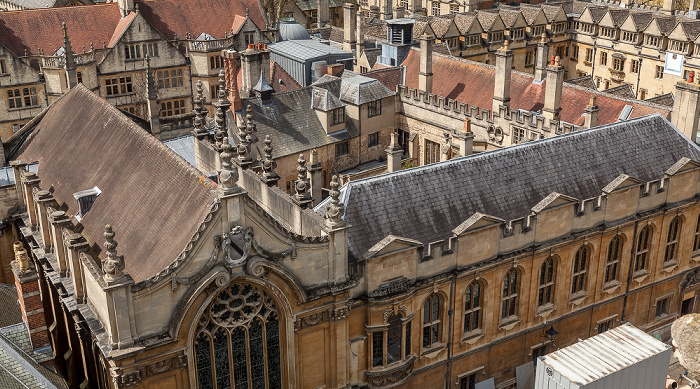 Blick vom Tower der University Church of St Mary the Virgin: Brasenose College Oxford