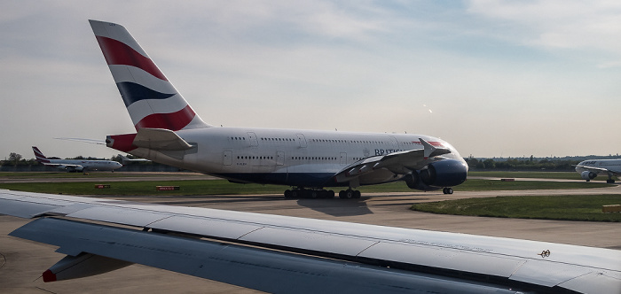 London Heathrow Airport: Airbus A380 (British Airways) 2016-05-08 Flug BAW956 London Heathrow (LHR/EGLL) - München Franz Josef Strauß (MUC/EDDM)