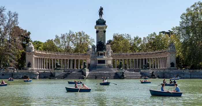Madrid Parque del Retiro: Estanque Grande del Buen Retiro und Monumento a Alfonso XII de España