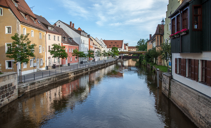 Amberg Altstadt: Blick vom Martinssteg - Vils Schiffbrücke