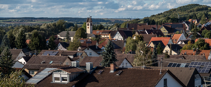 Pfohren Blick vom Kopen Kirche St. Johannes der Täufer