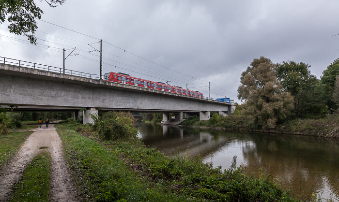 Isar, Isarbrücke S-Bahn Neufahrn - Flughafen Freising