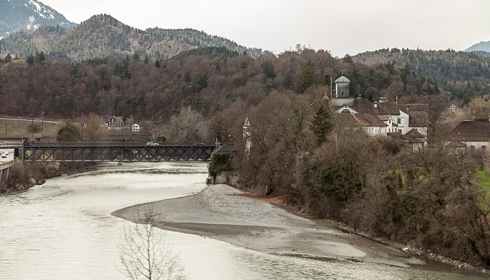 Rhein, Rheinbrücke Reichenau, Schloss Reichenau Tamins