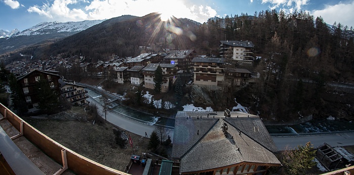 Zermatt Blick aus dem Hotel Alpenblick