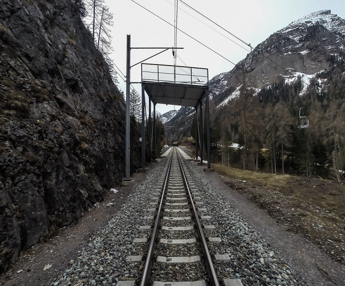 Graubünden Albulabahn: Sesselbahn Bergün, Clix-Viadukt