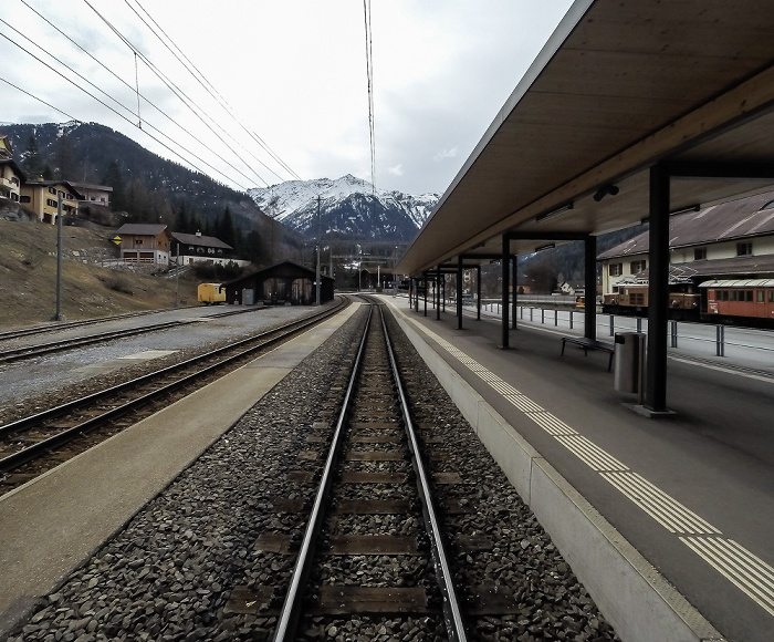 Albulabahn: Bahnhof Bergün/Bravuogn