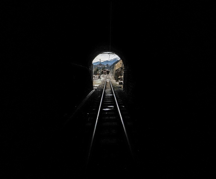 Graubünden Albulabahn: Solis-Tunnel Dienststation Solis der Rhätischen Bahn