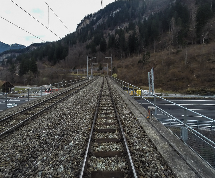 Albulabahn: Hinterrheinbrücke, Autobahn 13 Thusis