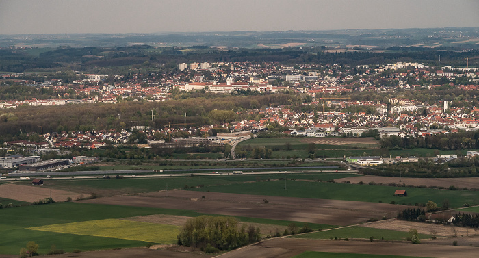 Bayern - Landkreis Freising: Freising 2017-04-21 Flug DLH2474 München Franz Josef Strauß (MUC/EDDM) - London Heathrow (LHR/EGLL) Luftbild aerial photo