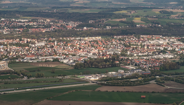 Bayern - Landkreis Freising: Freising 2017-04-21 Flug DLH2474 München Franz Josef Strauß (MUC/EDDM) - London Heathrow (LHR/EGLL) Luftbild aerial photo