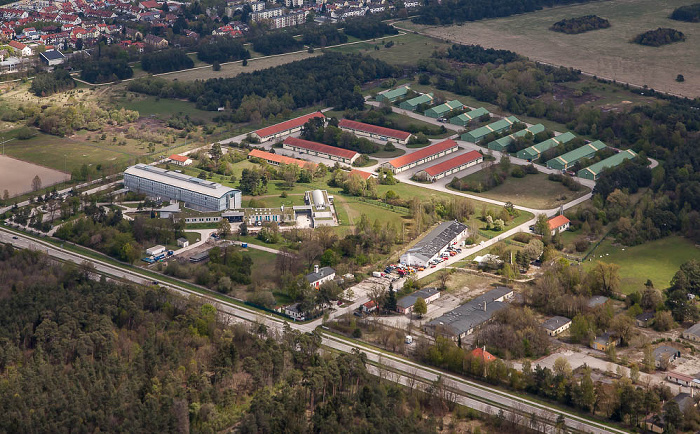 Luftbild aus Zeppelin: Hochbrück - Bundesstraße 13 (Ingolstädter Landstraße) Garching bei München