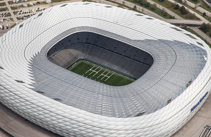 Luftbild aus Zeppelin: Allianz Arena München