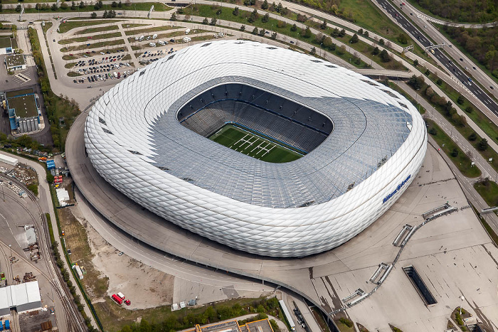 Luftbild aus Zeppelin: Allianz Arena München 2017