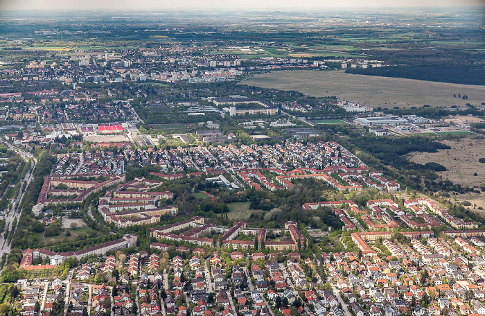 Luftbild aus Zeppelin: Schwabing-Freimann - Siedlungsgebiet Freimanner Heide München