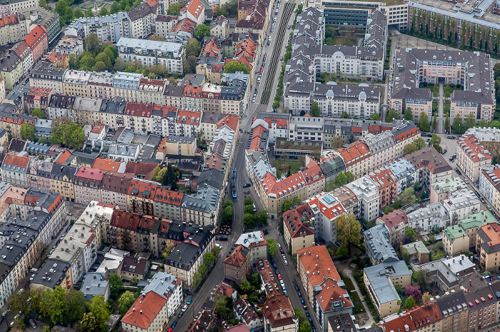 Luftbild aus Zeppelin: Au-Haidhausen - Franzosenviertel München