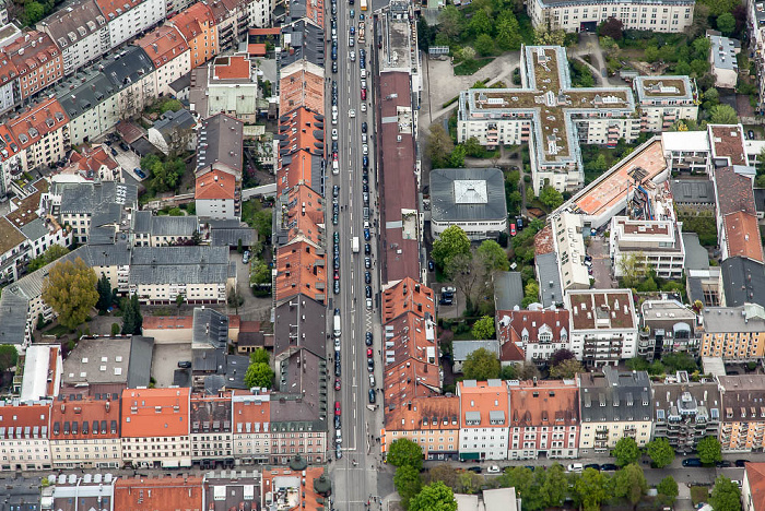 Luftbild aus Zeppelin: Ludwigsvorstadt-Isarvorstadt - Glockenbachviertel München