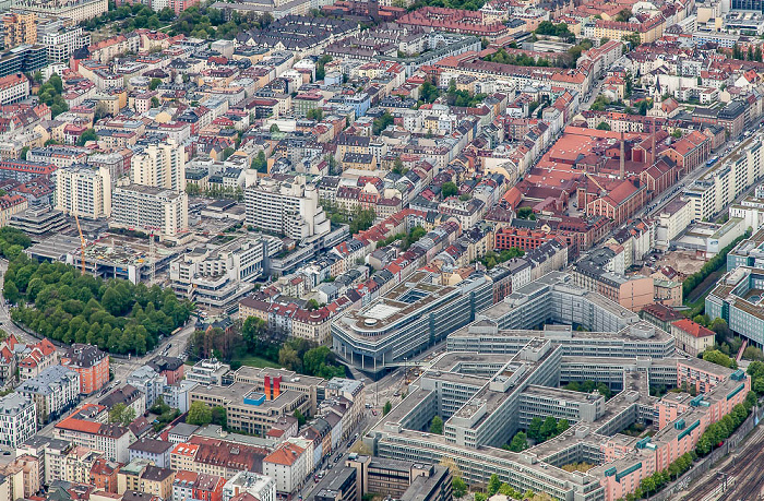 Luftbild aus Zeppelin: Schwanthalerhöhe München