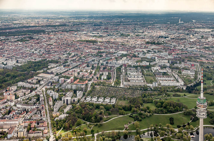 Luftbild aus Zeppelin: Schwabing-West München