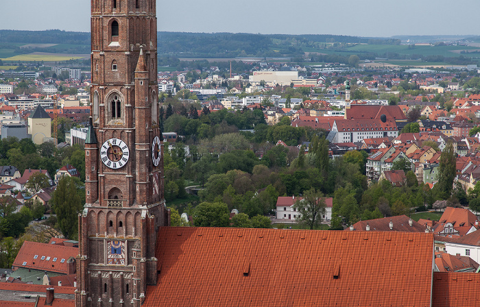 Blick von der Burg Trausnitz: Martinskirche (Stadtpfarr- und Kollegiatstiftskirche St. Martin und Kastulus) Landshut